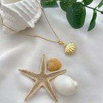 گردنبند لاک صدف آبی میناکاری استیل - تصویر 9