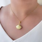 گردنبند لاک صدف آبی میناکاری استیل - تصویر 5