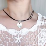 گردنبند قلب میناکاری با طرح چشم نظر - تصویر 2
