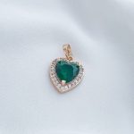 نیم ست قلب زمردی ژوپینگ - تصویر 5