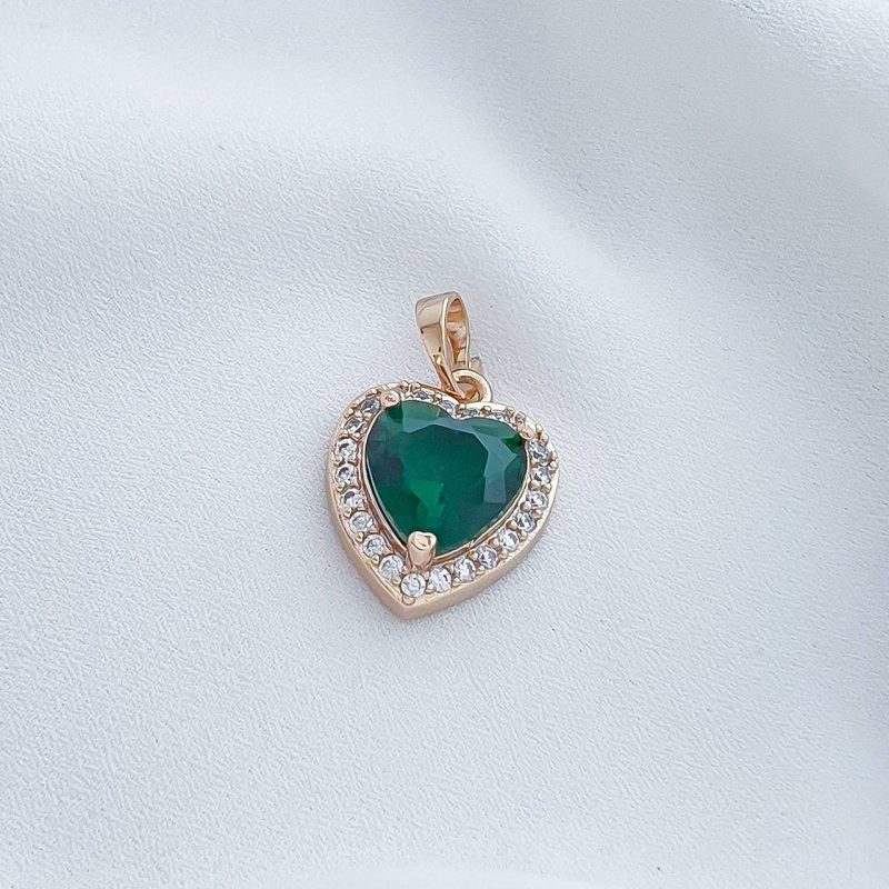 نیم ست قلب زمردی ژوپینگ - تصویر 5