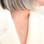 گردنبند حرف N بادکنکی استیل - تصویر 2