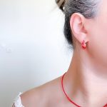 گوشواره میناکاری ژوپینگ مدل حلقه قرمز - تصویر 2