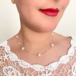 گردنبند ژوپینگ مدل مرواریدهای قلب سفید - تصویر 2