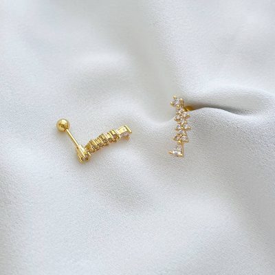 پیرسینگ گوش موج نگیندار استیل