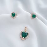 نیم ست قلب زمردی ژوپینگ