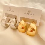 گوشواره حلقهای مهتابی طرح زارا 13
