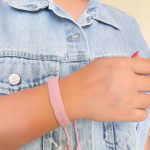 دستبند یا پابند بافت پهن یاسی - تصویر 2