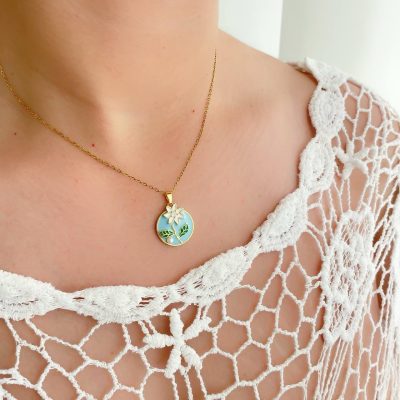 گردنبند گل بهار استیل