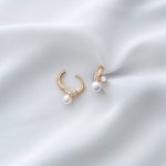 گوشواره حلقه مروارید تک نگین ژوپینگ