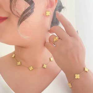 سرویس کامل ونکلیف طلایی تراشدار استیل