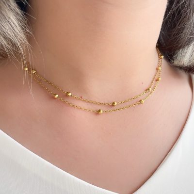 گردنبند دولاین توپی استیل