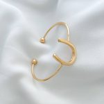 بنگل (دستبند النگویی) آبکاری نقره طرح نعل