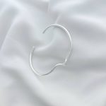 بنگل (دستبند النگویی) آبکاری نقره طرح موج