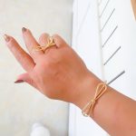 بنگل (دستبند النگویی) آبکاری نقره طرح پاپیون