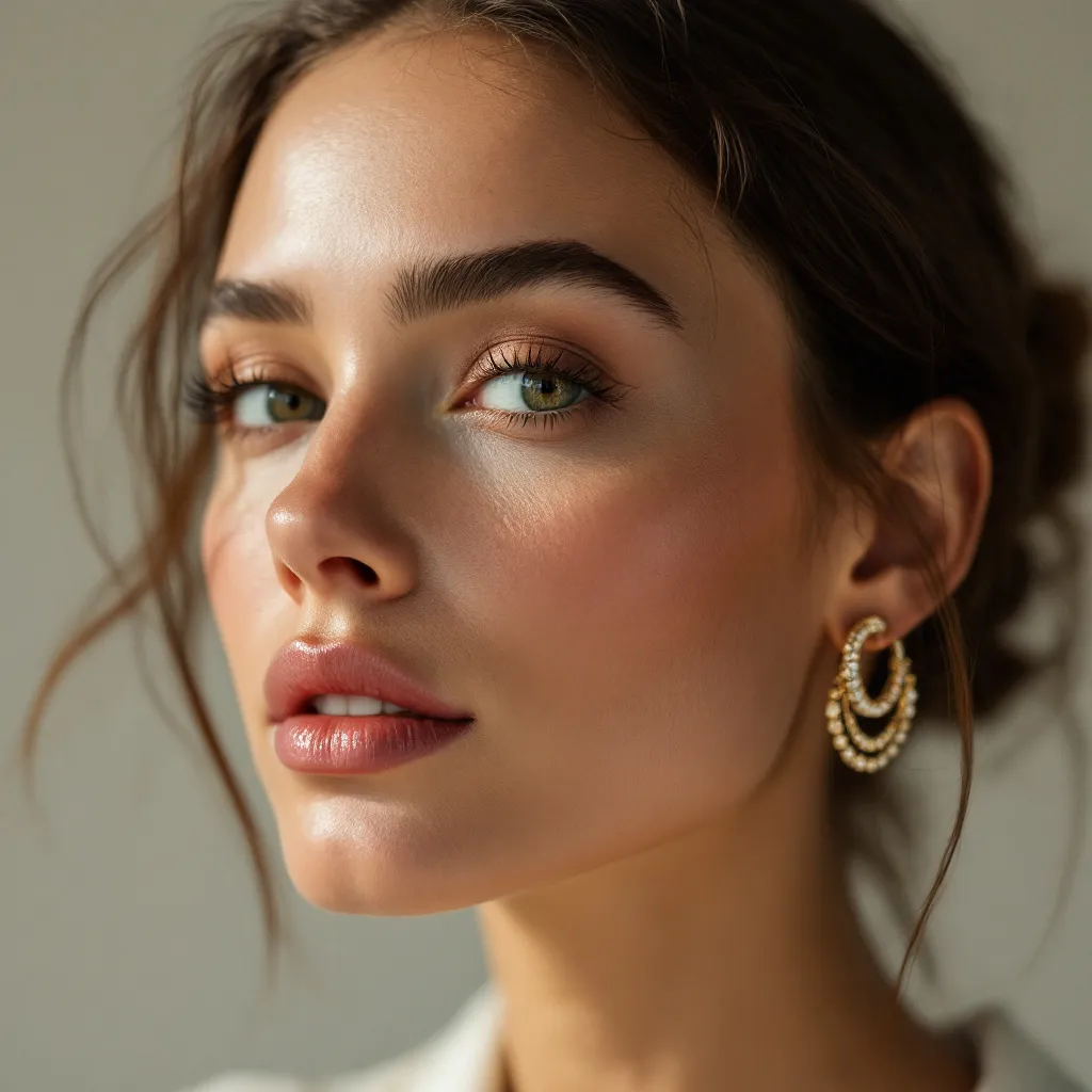 گوشواره حلقه ای نگین دار