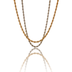 گردنبند طنابی ۶ میلیمتر استیل