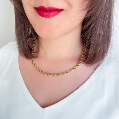 گردنبند طنابی ۶ میلیمتر استیل