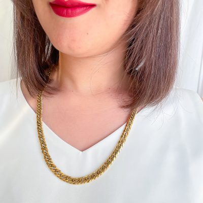 گردنبند کارتیه تراشدار با پهنا 8 میلیمتر استیل