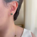 گوشواره ونکلیف مشکی گل ریز استیل
