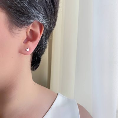گوشواره میخی قلب آینه ای ژوپینگ