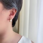 گوشواره حلقه ای گل مروارید ژوپینگ