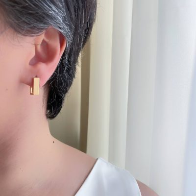 گوشواره آینه ای مربع لارج ژوپینگ