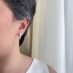 گوشواره کلیپسی دوبل آینه ای و نگین ژوپینگ