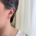 گوشواره کلیپسی آویز نگیندار طرح طلا ژوپینگ