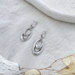 گوشواره کلیپسی آویز دو حلقه طرح طلا ژوپینگ