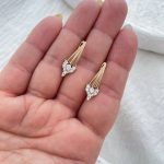 گوشواره کلیپسی آویز نگیندار طرح طلا ژوپینگ