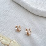 گوشواره حلقه ای گل مروارید ژوپینگ