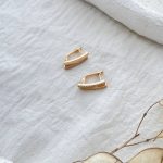 گوشواره کلیپسی دوبل آینه ای و نگین ژوپینگ