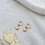 گوشواره حلقه ای با آویز قلب آینه ای کوچک ژوپینگ