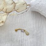 پیرسینگ ناف با آویز اشک استیل