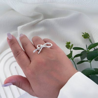 انگشتر آبکاری نقره طرح 11