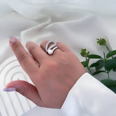 انگشتر آبکاری نقره طرح 13