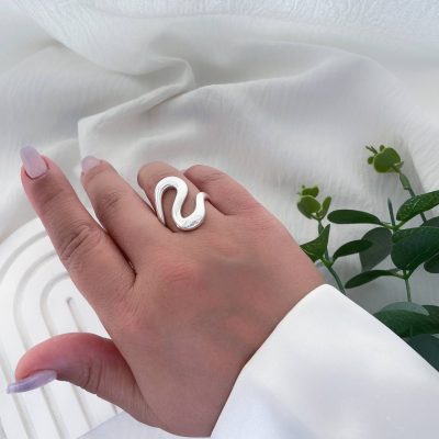 انگشتر آبکاری نقره طرح 14