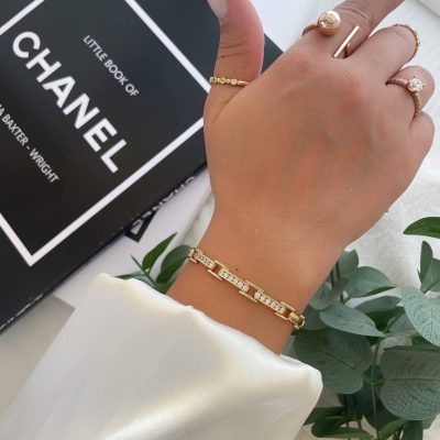 دستبند طرح رولکس باریک نگیندار ژوپینگ